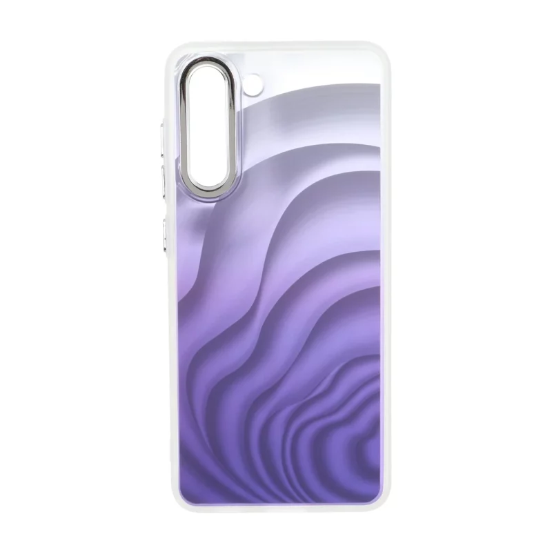 قاب هولوگرامی دور ژله ای مات لنز کروم Samsung Galaxy S21 FE - بنفش - تصویر 2