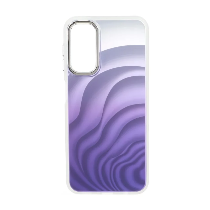 قاب هولوگرامی دور ژله ای مات لنز کروم Samsung Galaxy A14 - بنفش - تصویر 2