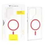 قاب Trumbote NewZone شفاف MagSafe مدل Samsung Galaxy S24 Ultra - قرمز (پک دار)