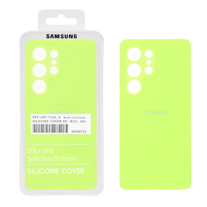 قاب سیلیکونی پاک کنی اورجینال درجه یک Samsung Galaxy S25 Ultra - سبز فسفری (پک دار) - تصویر 2