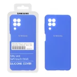 قاب سیلیکونی پاک کنی اورجینال درجه یک Samsung Galaxy A22 4G / M22 / M32 4G / F22 - آبی کاربنی (پک دار)