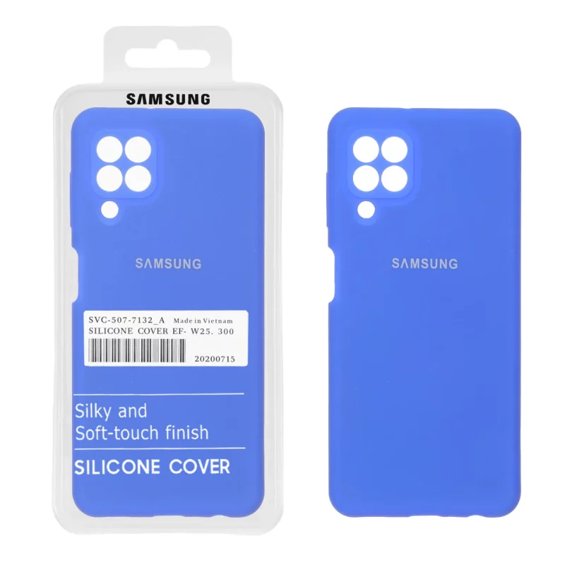 قاب سیلیکونی پاک کنی اورجینال درجه یک Samsung Galaxy A22 4G / M22 / M32 4G / F22 - آبی کاربنی (پک دار) - تصویر 2