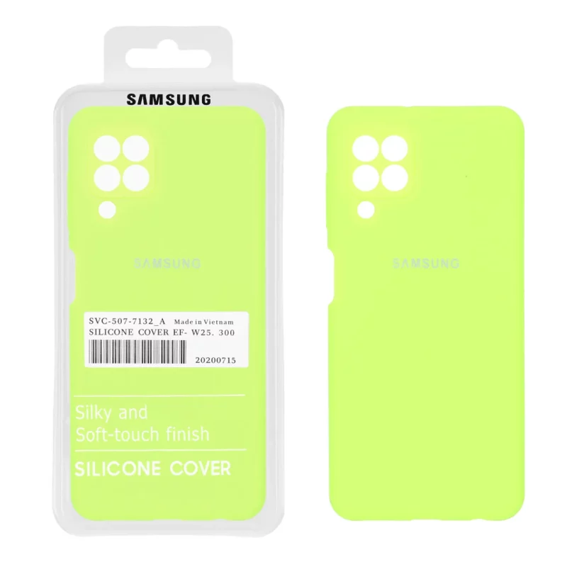 قاب سیلیکونی پاک کنی اورجینال درجه یک Samsung Galaxy A22 4G / M22 / M32 4G / F22 - سبز فسفری (پک دار) - تصویر 2