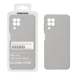 قاب سیلیکونی پاک کنی اورجینال درجه یک Samsung Galaxy A22 4G / M22 / M32 4G / F22 - طوسی (پک دار)