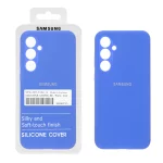 قاب سیلیکونی پاک کنی اورجینال درجه یک Samsung Galaxy A55 - آبی کاربنی (پک دار)