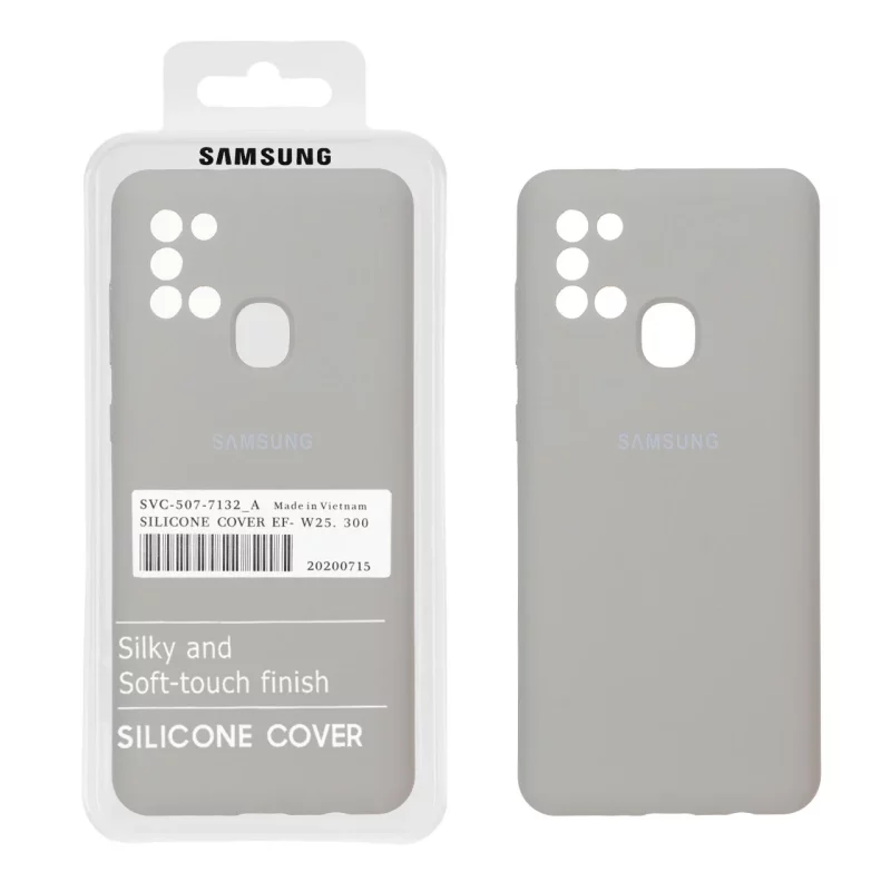 قاب سیلیکونی پاک کنی اورجینال درجه یک Samsung Galaxy A21s - طوسی (پک دار) - تصویر 2