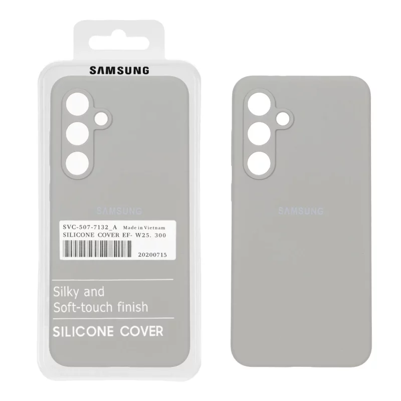 قاب سیلیکونی پاک کنی اورجینال درجه یک Samsung Galaxy S24 FE - طوسی (پک دار) - تصویر 2