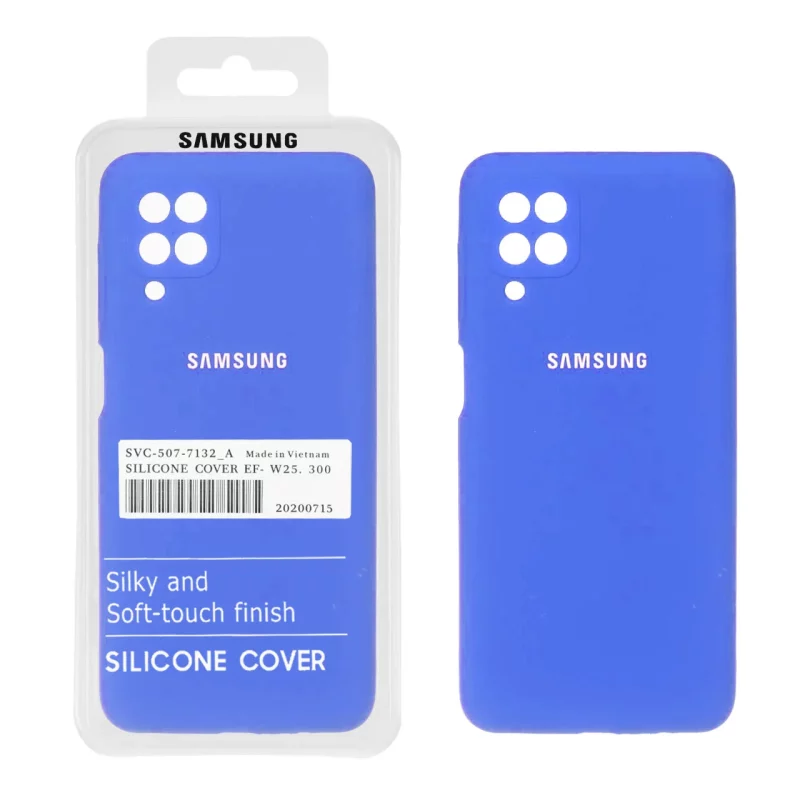 قاب سیلیکونی پاک کنی اورجینال درجه یک Samsung Galaxy A12 / M12 / F12 - آبی کاربنی (پک دار) - تصویر 2