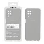قاب سیلیکونی پاک کنی اورجینال درجه یک Samsung Galaxy A12 / M12 / F12 - طوسی (پک دار)