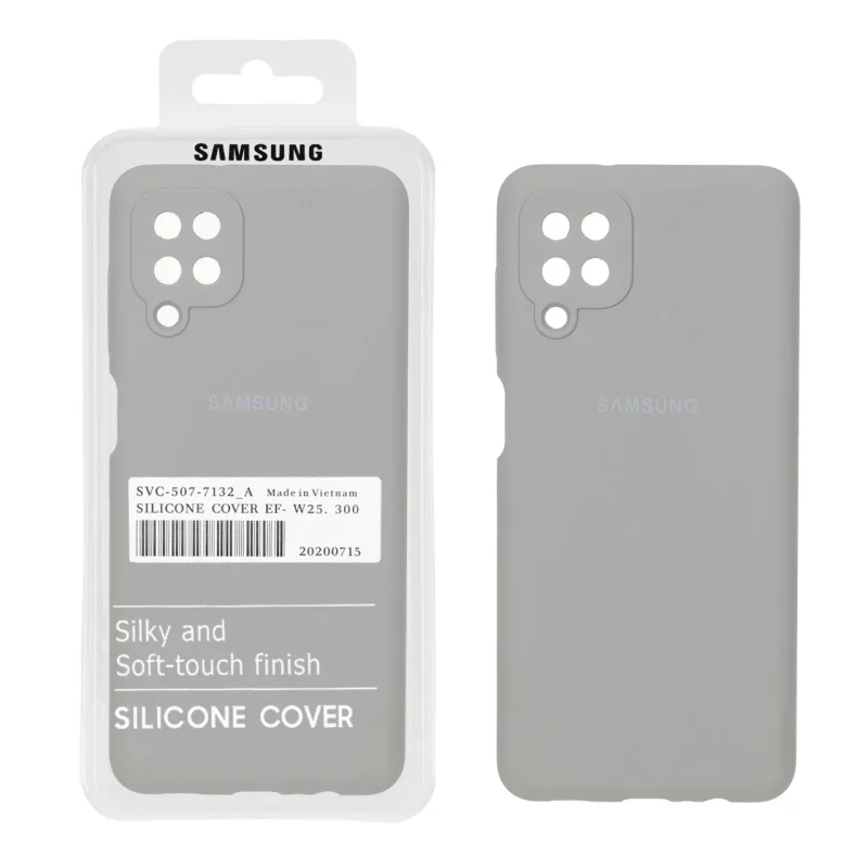 قاب سیلیکونی پاک کنی اورجینال درجه یک Samsung Galaxy A12 / M12 / F12 - طوسی (پک دار) - تصویر 2