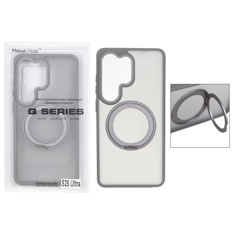 قاب اورجینال Magic Mask استند چرخشی Magsafe مدل Samsung Galaxy S26 Ultra - خاکستری (پک دار) - تصویر 2