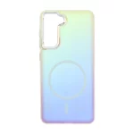 قاب هولوگرامی Trend Seaies طرح مگ سیف دو رنگ لنز کروم Samsung Galaxy S21 FE - زرد صورتی - MPS