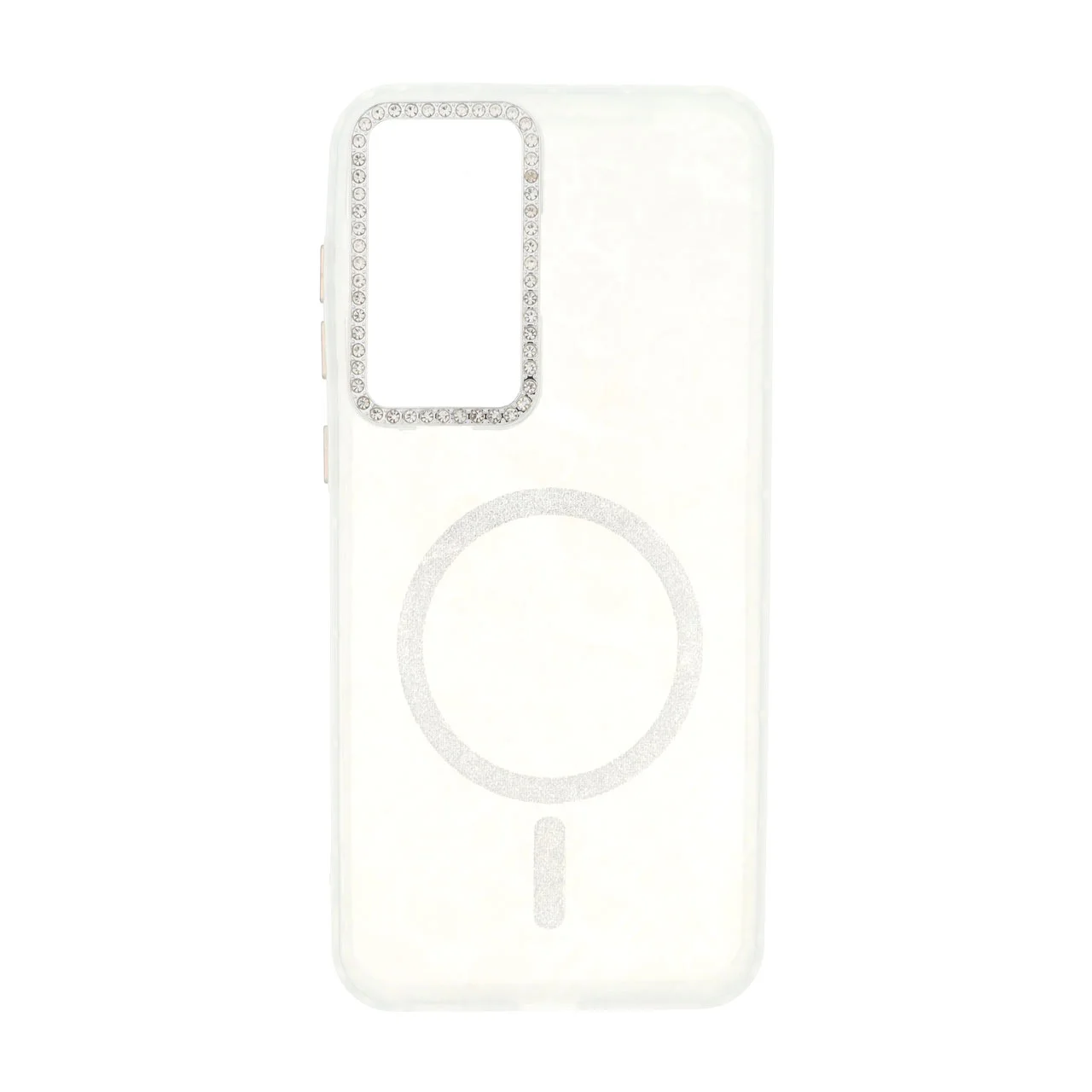 19178-1735076-1 قاب ماربل طرح مگ سیف اکلیلی لنز نگین دار Samsung Galaxy A56 / A36 - سفید - MPS - تصویر 1