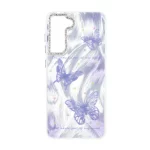 قاب اطلسی طرح دار دور ژله ای لنز نگین دار Samsung Galaxy S21 FE - کد 42 - MPS
