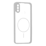 قاب پشت سخت شفاف محافظ لنزدار طرح مگ سیف دور رنگی Samsung Galaxy A10s - طوسی