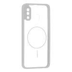 قاب پشت سخت شفاف محافظ لنزدار طرح مگ سیف دور رنگی Samsung Galaxy A30 / A20 - طوسی