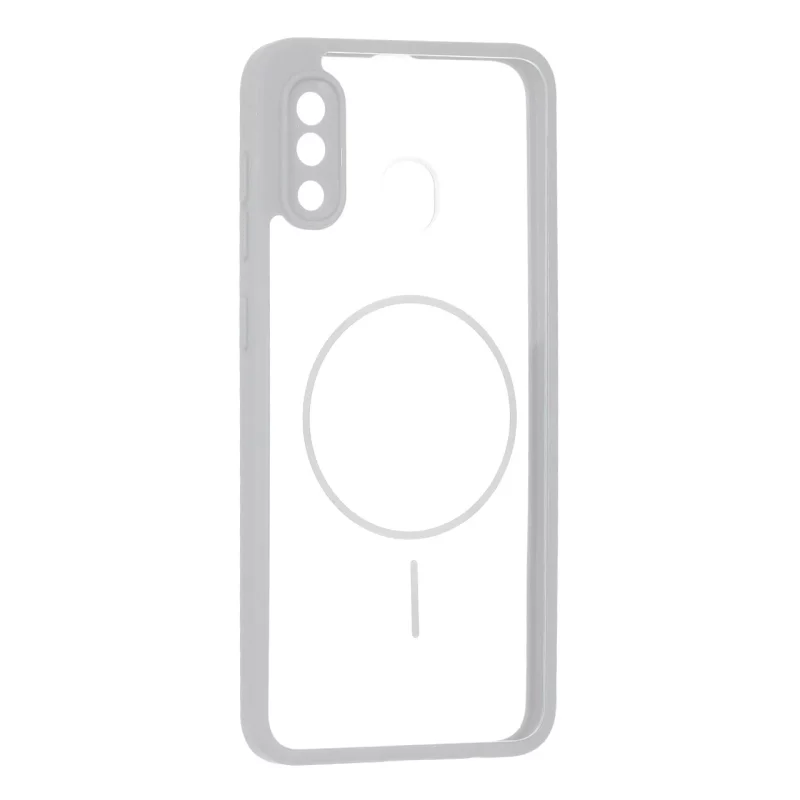 قاب پشت سخت شفاف محافظ لنزدار طرح مگ سیف دور رنگی Samsung Galaxy A30 / A20 - طوسی - تصویر 2