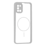 قاب پشت سخت شفاف محافظ لنزدار طرح مگ سیف دور رنگی Samsung Galaxy A31 - طوسی
