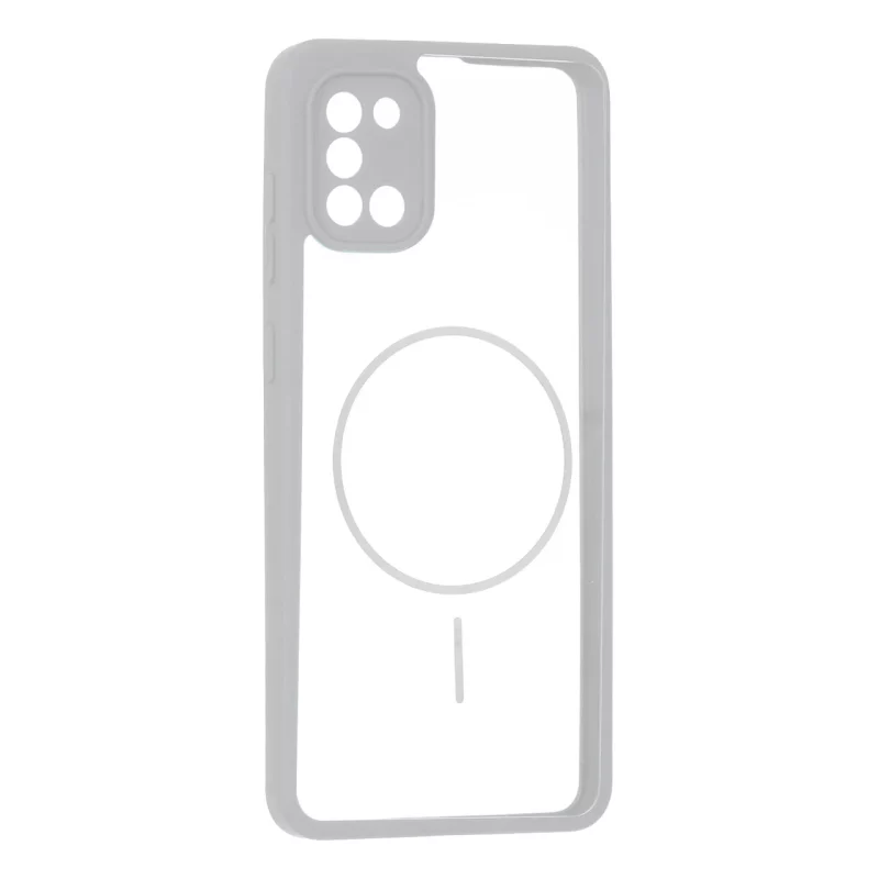 قاب پشت سخت شفاف محافظ لنزدار طرح مگ سیف دور رنگی Samsung Galaxy A31 - طوسی - تصویر 2
