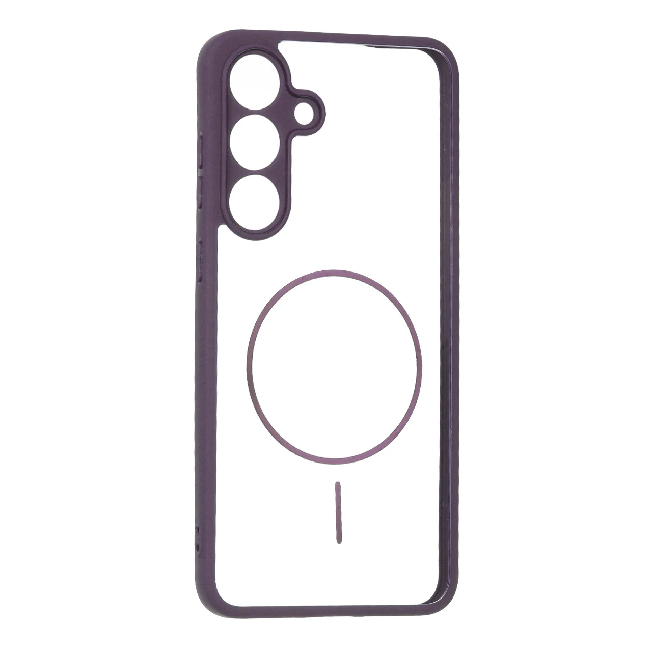19178-1737742-1 قاب پشت سخت شفاف محافظ لنزدار طرح مگ سیف دور رنگی Samsung Galaxy S25 FE - بنفش - تصویر 1