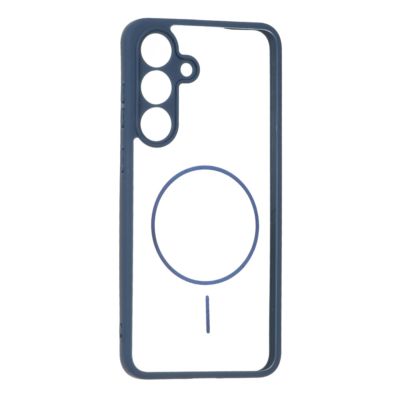 19178-1737744-1 قاب پشت سخت شفاف محافظ لنزدار طرح مگ سیف دور رنگی Samsung Galaxy S25 FE - سرمه ای - تصویر 1
