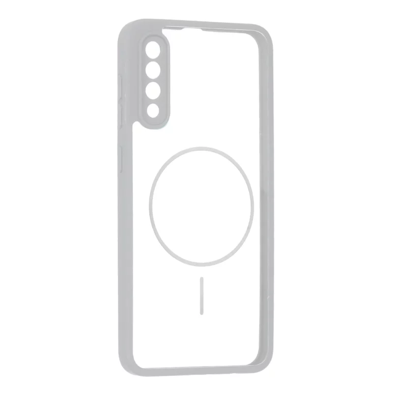 قاب پشت سخت شفاف محافظ لنزدار طرح مگ سیف دور رنگی Samsung Galaxy A50 / A50s / A30s - طوسی - تصویر 2