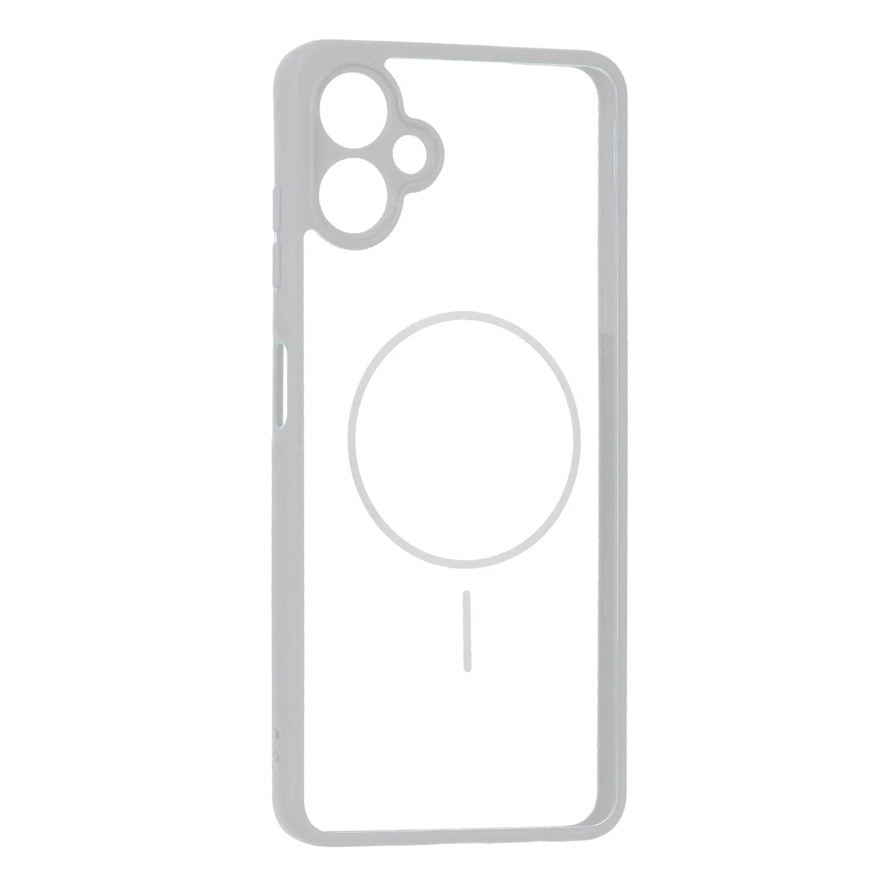 19178-1737772-1 قاب پشت سخت شفاف محافظ لنزدار طرح مگ سیف دور رنگی Samsung Galaxy A06 - طوسی - تصویر 1