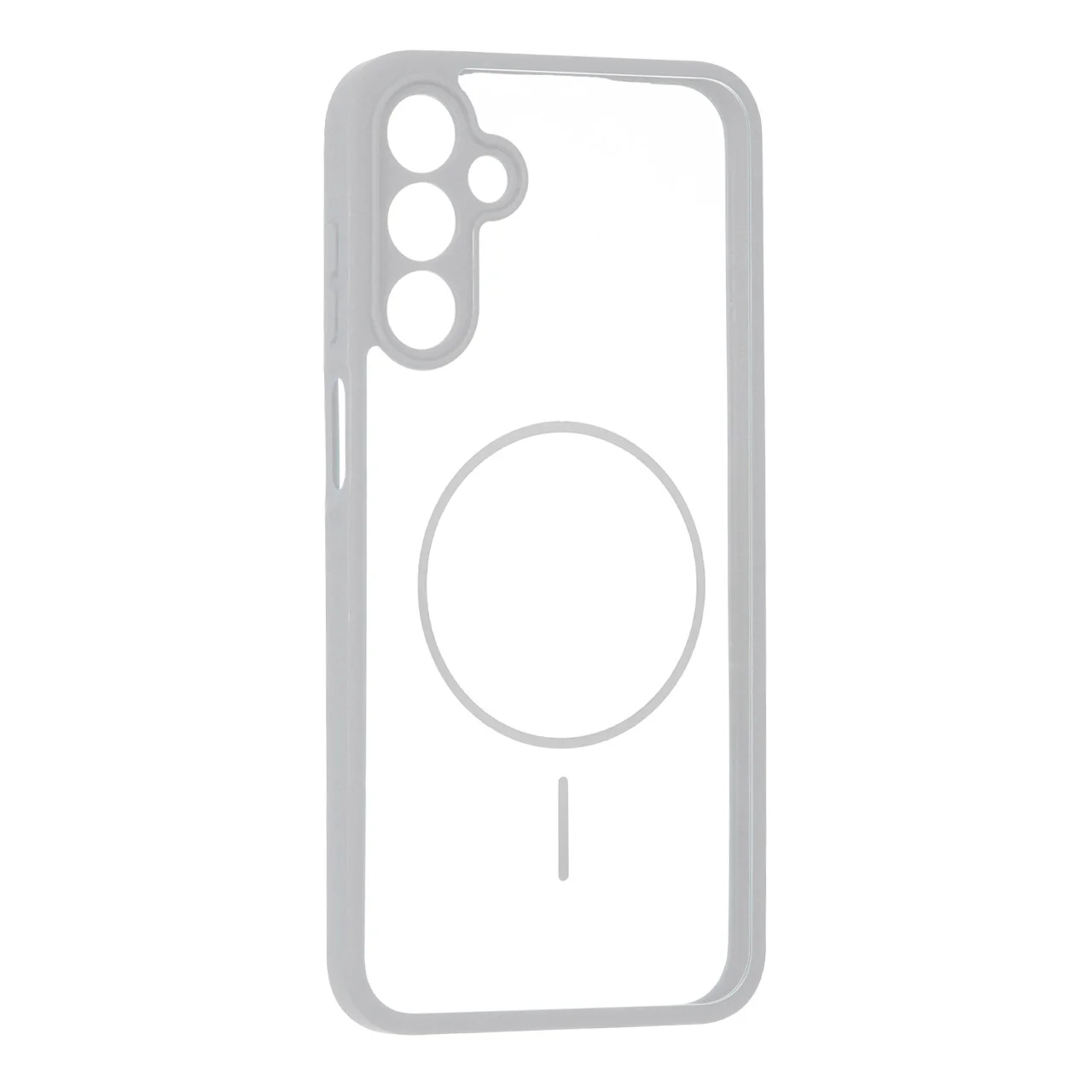 19178-1737844-1 قاب پشت سخت شفاف محافظ لنزدار طرح مگ سیف دور رنگی Samsung Galaxy A15 - طوسی - تصویر 1