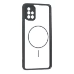 قاب پشت سخت شفاف محافظ لنزدار طرح مگ سیف دور رنگی Samsung Galaxy A51 / M40s - مشکی