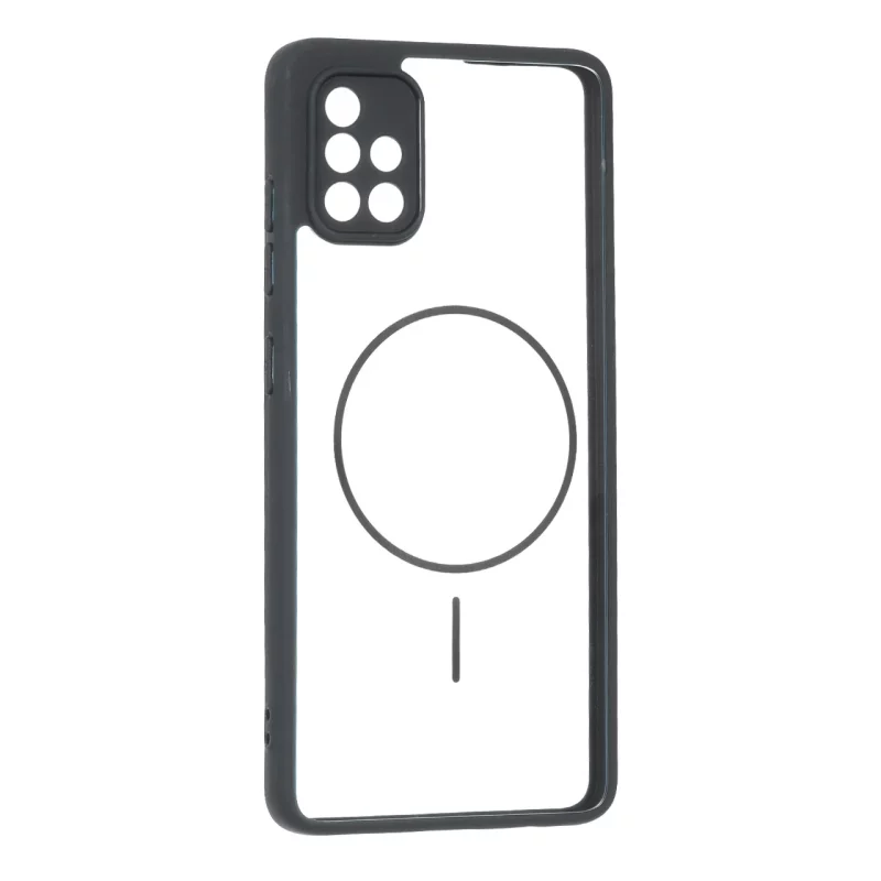قاب پشت سخت شفاف محافظ لنزدار طرح مگ سیف دور رنگی Samsung Galaxy A51 / M40s - مشکی - تصویر 2