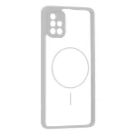 قاب پشت سخت شفاف محافظ لنزدار طرح مگ سیف دور رنگی Samsung Galaxy A51 / M40s - طوسی