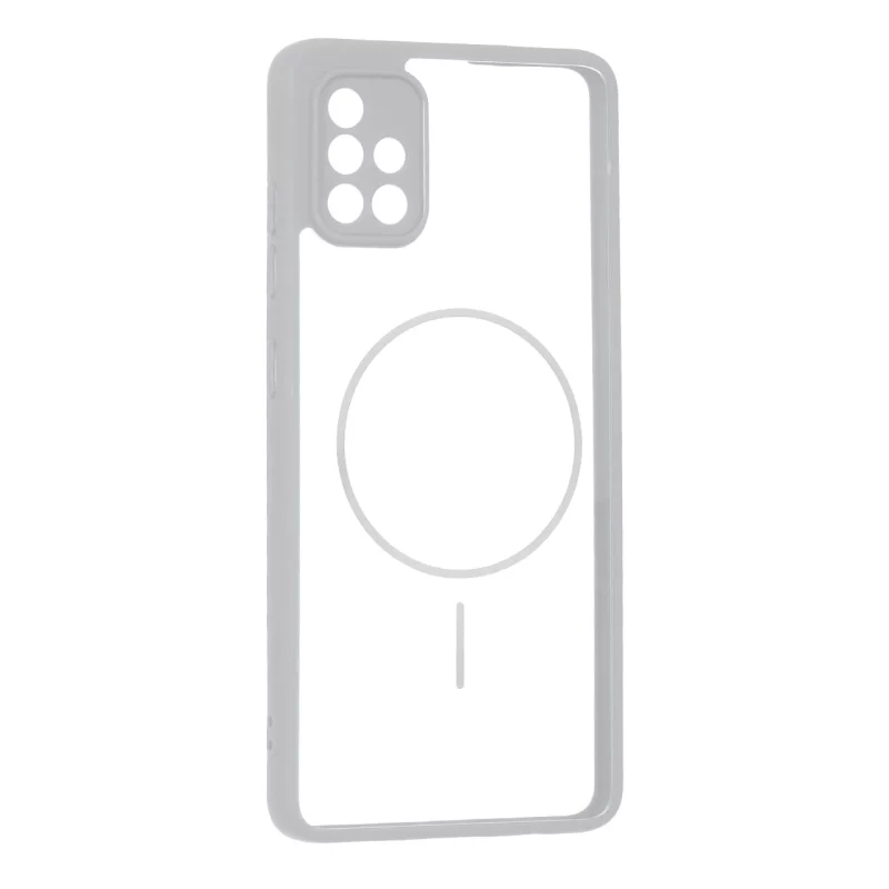 قاب پشت سخت شفاف محافظ لنزدار طرح مگ سیف دور رنگی Samsung Galaxy A51 / M40s - طوسی - تصویر 2