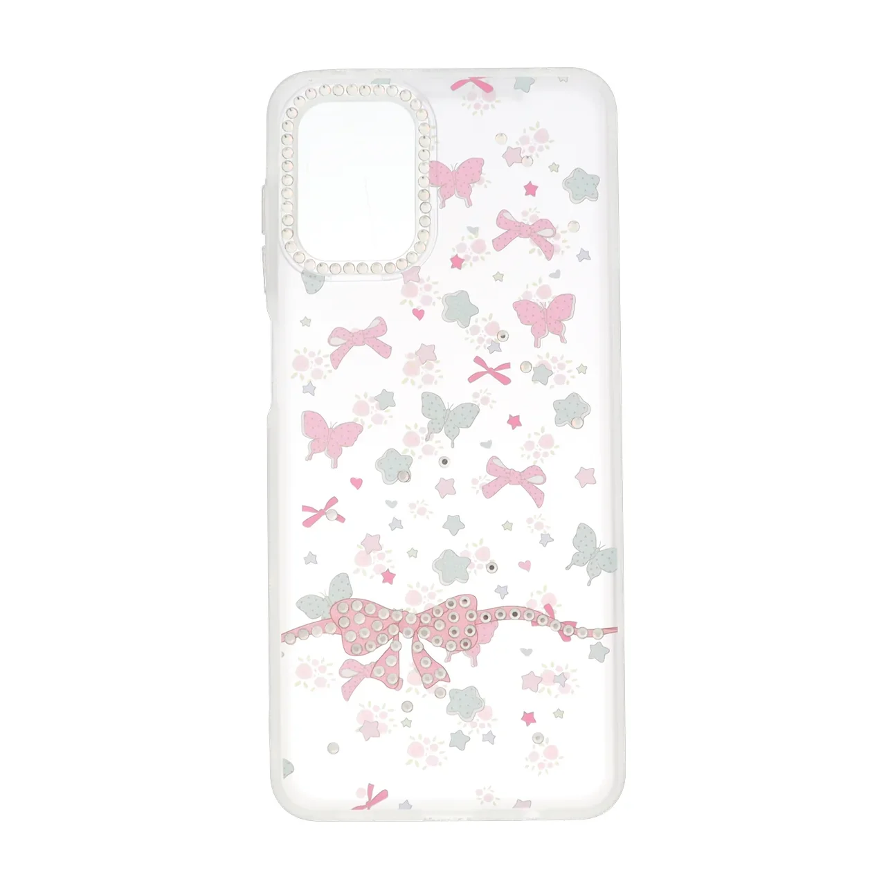 19178-1738428-1 قاب مات پاپیونی نگینی طرح دار Samsung Galaxy A12 / M12 / F12 - یاسی - تصویر 1
