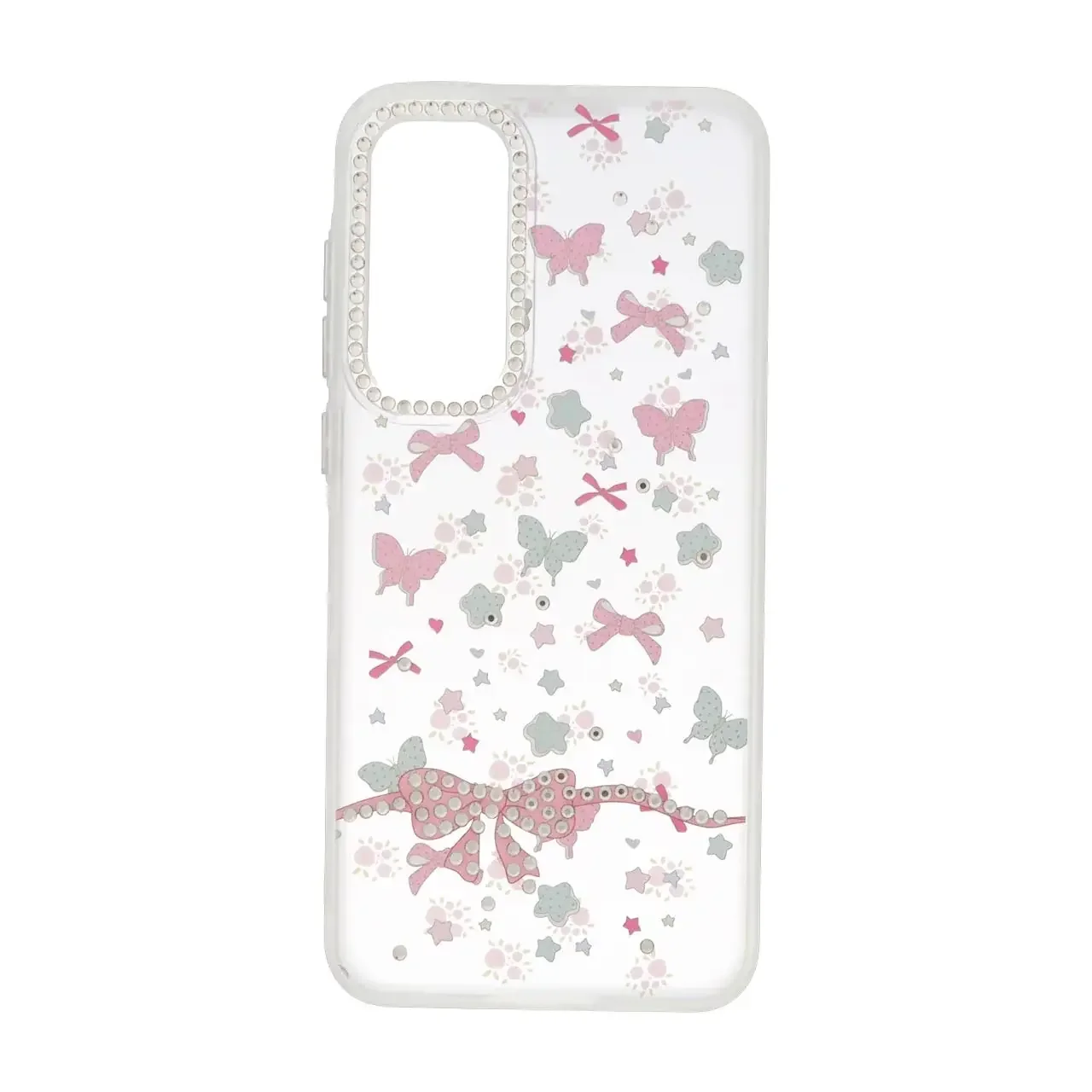 19178-1738540-1 قاب مات پاپیونی نگینی طرح دار Samsung Galaxy A35 / A55 - یاسی - تصویر 1