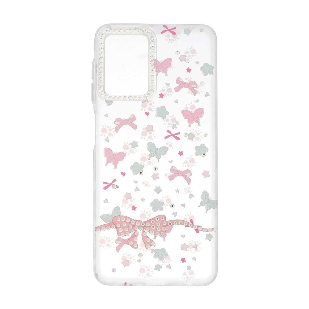 19178-1738684-1 قاب مات پاپیونی نگینی طرح دار Samsung Galaxy A22 4G / M22 / M32 4G / F22 - یاسی - تصویر 1