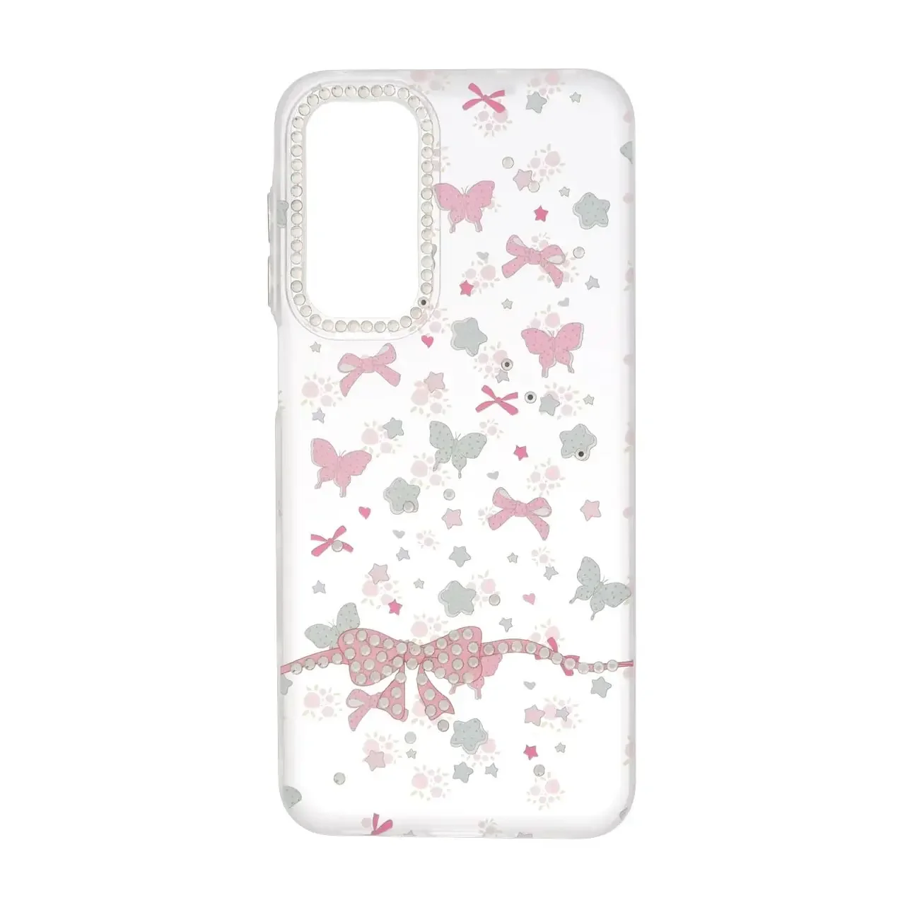 19178-1738748-1 قاب مات پاپیونی نگینی طرح دار Samsung Galaxy A16 - یاسی - تصویر 1