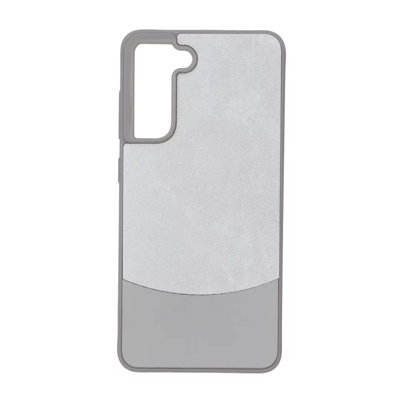 قاب دو تکه طرح چرم و جیر Samsung Galaxy S21 FE - طوسی - تصویر 2
