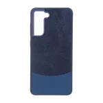 قاب دو تکه طرح چرم و جیر Samsung Galaxy S21 FE - سرمه ای