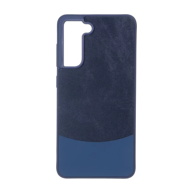 قاب دو تکه طرح چرم و جیر Samsung Galaxy S21 FE - سرمه ای - تصویر 2