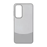 قاب دو تکه طرح چرم و جیر Samsung Galaxy S24 FE - طوسی