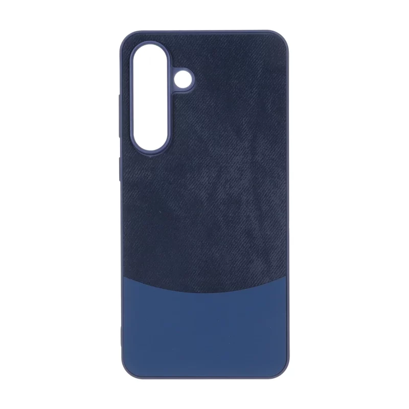 قاب دو تکه طرح چرم و جیر Samsung Galaxy S25 FE - سرمه ای - تصویر 2