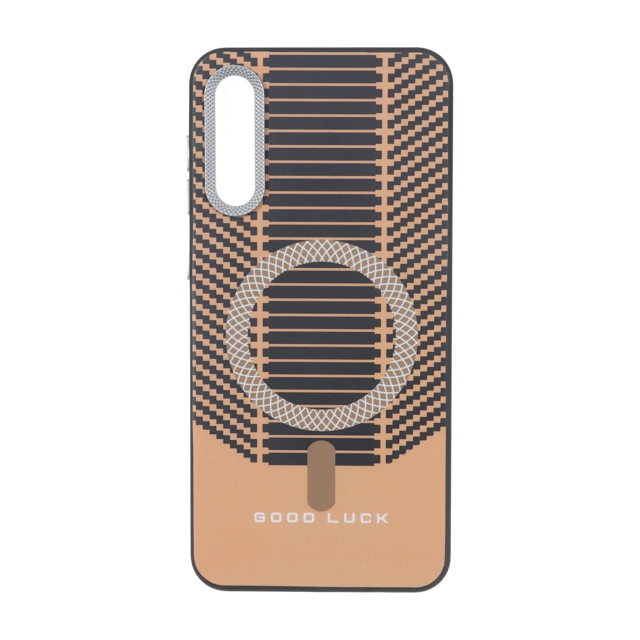 19178-2395568-1 قاب Good Luck هاشور دار لنز کربن طرح مگ سیف Samsung Galaxy A50 / A50s / A30s - نارنجی - تصویر 1