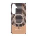 قاب Good Luck هاشور دار لنز کربن طرح مگ سیف Samsung Galaxy A35 / A55 - نارنجی