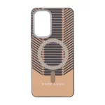 قاب Good Luck هاشور دار لنز کربن طرح مگ سیف Samsung Galaxy A52 / A52s - نارنجی