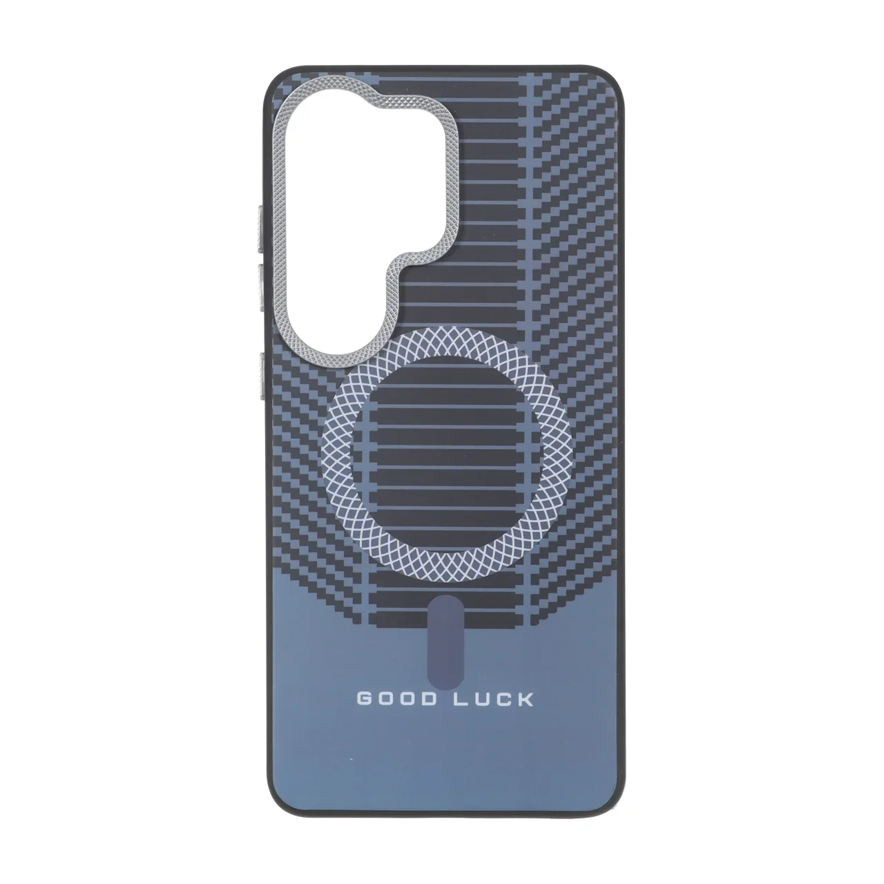 19178-2395820-1 قاب Good Luck هاشور دار لنز کربن طرح مگ سیف Samsung Galaxy S26 Ultra - آبی - تصویر 1