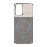 قاب Puloka دو تکه طرح چرم و کبریتی Magnet فلزی Samsung Galaxy A22 4G / M22 / M32 4G / F22 - خاکستری
