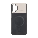 قاب Puloka دو تکه طرح چرم و کبریتی Magnet فلزی Samsung Galaxy A13 4G / A13 5G / A04s / M13 4G / M23 / F13 - مشکی