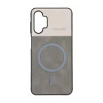قاب Puloka دو تکه طرح چرم و کبریتی Magnet فلزی Samsung Galaxy A13 4G / A13 5G / A04s / M13 4G / M23 / F13 - خاکستری