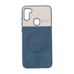 قاب Puloka دو تکه طرح چرم و کبریتی Magnet فلزی Samsung Galaxy A11 / M11 - سرمه ای