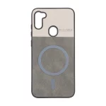 قاب Puloka دو تکه طرح چرم و کبریتی Magnet فلزی Samsung Galaxy A11 / M11 - خاکستری